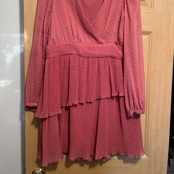 Zara Pink Surplice Ruffle Polka Dot Mini Dress - Picture 4 of 15